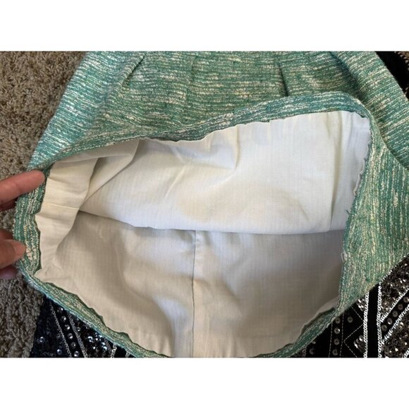 EXPRESS ZARA Sequin Tweed Mini Skirt Bodycon Partywear Stretch Career Sz XS READ - Picture 4 of 14